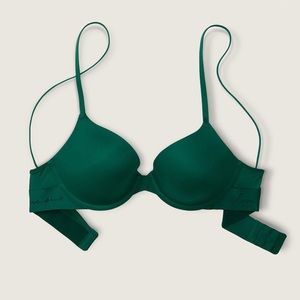 Victoria’s Secret/Pink Where Everywhere t-shirt Bra. Dark green. 32DD. NWT